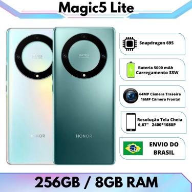 Imagem de Honor Magic 5 Lite 5G 256GB ROM / 8GB RAM  Envio do Brasil  Smartphone 5G   Processador Snapdragon
