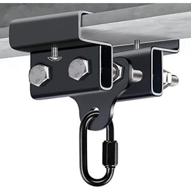 Imagem de BeneLabel Gancho de saco de pancada para feixe, suporte de saco pesado, suporte de saco de boxe resistente com mosquetão, suporte de saco pesado ajustável e estável para academia em casa, capacidade