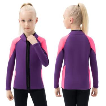 Imagem de Intboss Roupa de mergulho infantil top 3 mm jaqueta molhada para meninos e meninas 3T 4 T jaqueta de mergulho infantil 2 mm tamanho juvenil 6-14