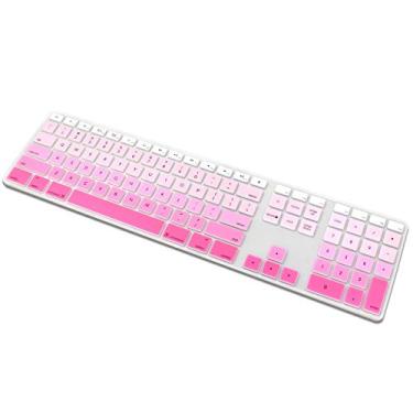 Imagem de Capa de teclado numérica sem fio ProElife 2017 ultra fina de silicone para teclado numérico Bluetooth, Fino, Ombre Pink, for Apple Wired Keyboard (MB110LL/B)