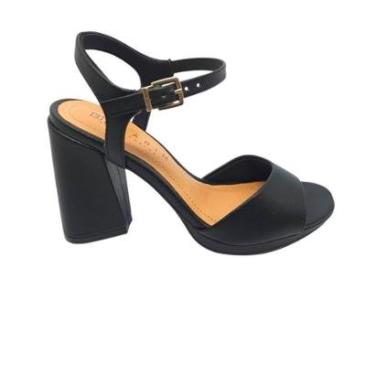 Imagem de Sandália Feminina Plataforma Salto Bloco Ramarim-Feminino