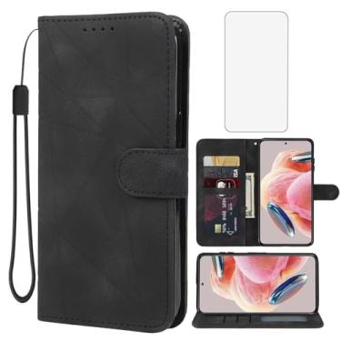 Imagem de Wanyuexes Capa para Xiaomi Redmi Note 12 4G, capa carteira 23021RAAEG com protetor de tela de vidro temperado, capa de celular flip de couro com suporte para cartão de crédito para Xiaomi Redmi Note