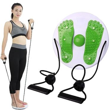 Imagem de Torcido, prancha de torção abdominal para exercícios com corda de puxar disco de torção de cintura de 30,5 cm, aparador de cintura, equilibrado, tábuas giratórias de torção com sola de massagem para