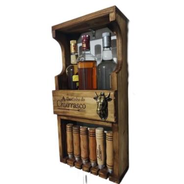 Imagem de Porta espeto e barzinho com abridor cabeça de boi "Cantinho do churrasco"