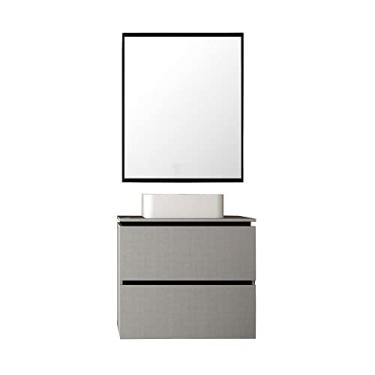 Imagem de Gabinete para Banheiro Contendo Balcão Cuba e Espelho Urban 80cm Móveis Bosi