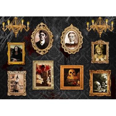 Imagem de DULUDA 25,5 x 2,3 m, cenário de fotografia gótica de terror de Halloween, assustador, casa assombrada, teias de aranha, tema de freira assustadora, decoração temática de festa de sangue, faixa