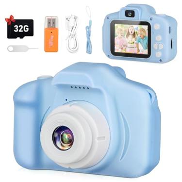Imagem de Câmara para crianças, câmara digital para crianças de 6, 7, 8, 9 anos, câmaras de vídeo digital HD para crianças, câmaras de brinquedos de aniversário de Natal para crianças de 8 a 10 anos com cartão