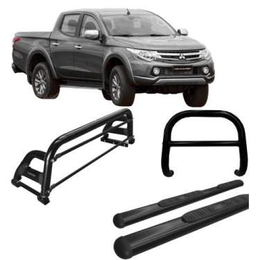 Imagem de Kit Quebra Mato Estribo Oval Santo Antônio L200 020 Preto - HOZZ