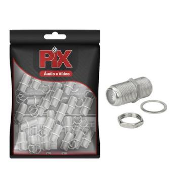 Imagem de 25x Emenda Tipo F Fêmea X Fêmea Cabo Coaxial Rg59 Rg6 - PIX