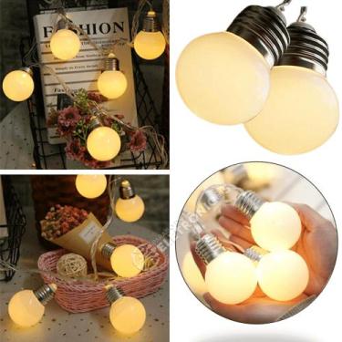 Imagem de Varal Cordão De Lâmpadas 20 Led Bolinhas Branco-morno Festa Baladas Pa