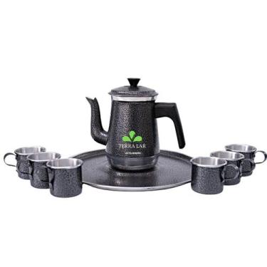 Imagem de Jogo Bule Canecas Xícaras Café Chá Bandeja Retro Mariquinha - TERRA LA
