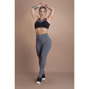 Imagem de Conjunto Feminino Fitness Calça Legging Lisa Básica Cintura Alta E Top