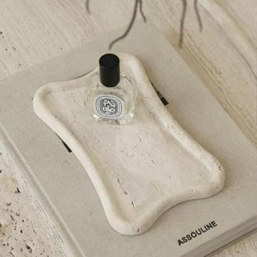 Imagem de Bandeja de travertino real para bandeja de anel de joias, bandeja retangular de tamanho grande, bandeja decorativa de mármore, bandeja decorativa para pegar todas as bandejas para perfume de banheiro,