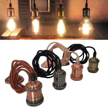 Imagem de Pendente Rústico Retrô Vintage Metal Teto 2 Metros Soquete - CBC