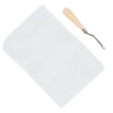 Imagem de Tapete de crochê Feito à Mão, Ferramentas de tricô, Pano de Malha para Artesanato Doméstico Faça você Mesmo (Pano de malha 50cm + agulha de crochê cabo de)