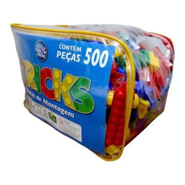 Imagem de Brinquedo Bolsa Plástica Monta Peça Encaixar Fácil C/ 500pcs - anjo da