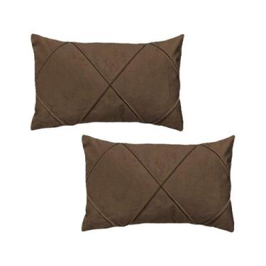 Imagem de Kit 2 Capas para Almofada Drapeada em Veludo Retangular 60x40 com Ench