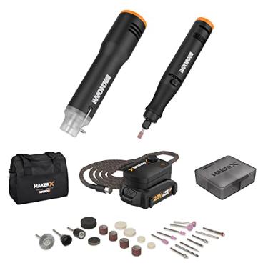 Imagem de Worx WX989L 20V MAKERX Kit combo de 2 peças - Ferramenta rotativa + pistola de calor com 42 acessórios