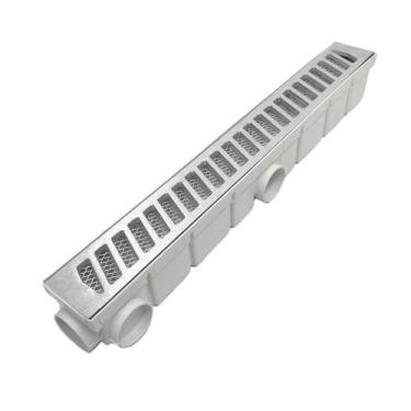 Imagem de Ralo Quintal 6x50 Aluminio Tela e Coletor Branco - Ficone & Reis 