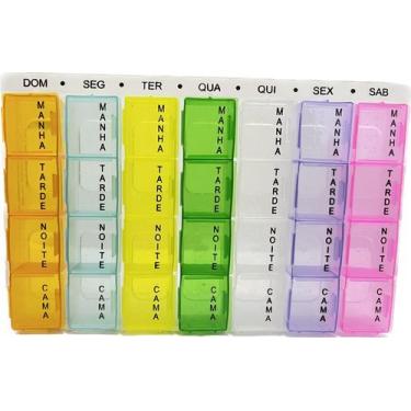 Imagem de Porta Comprimidos Semanal e Mensal Organização Semana Dia - Onyx