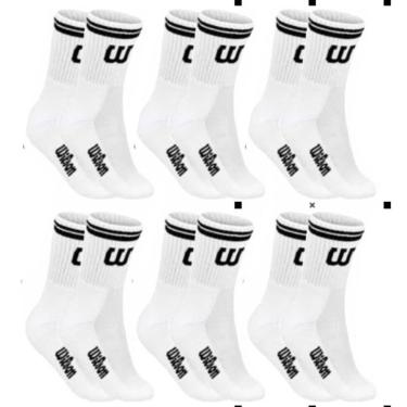 Imagem de Kit 6 Meias Cano Alto Masculina Adulto Branca