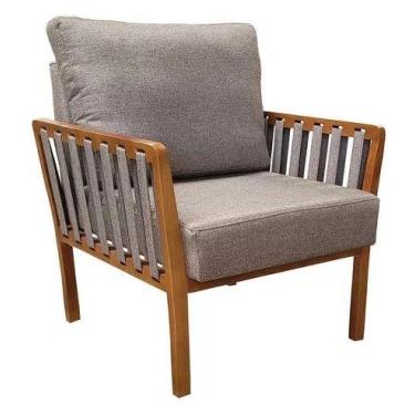 Imagem de Poltrona Confortável Luxo Califórnia - BRYME DECOR, Linho Cinza