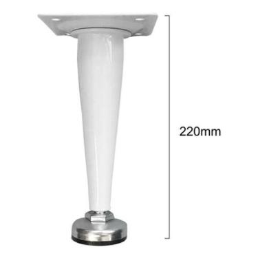 Imagem de Pé Cônico Regulável Para Móveis 22cm Branco Caad 4 Unidades - comercia