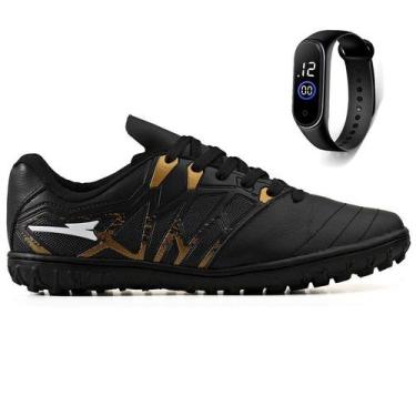 Imagem de Kit Chuteira Futebol Campo Society Grama Sintetica Bico em Couro Refor