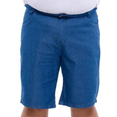 Imagem de Bermuda Jeans Plus size 50 52 54 e 56 100% - FLCMODAS, 56, Jeans claro