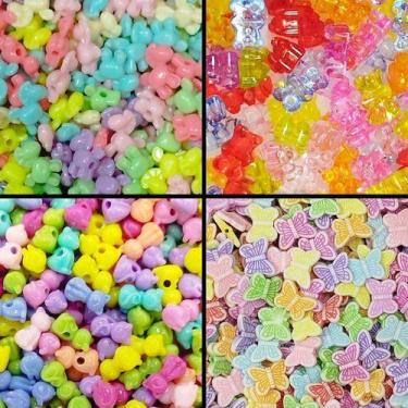 Imagem de Kit Miçanga Infantil Para Pulseira Entremeio Passante 200 Pç - Anita R