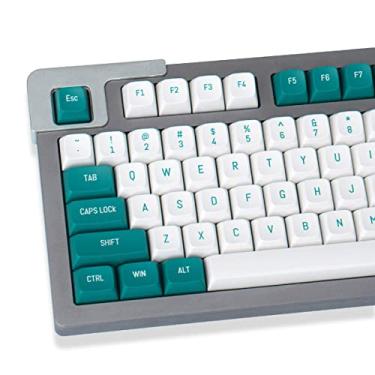 Imagem de Teclas PBT, conjunto de teclas de teclado verde e branco com 150 teclas, perfil MSA Doubleshot PBT para teclados mecânicos Cherry MX Switches