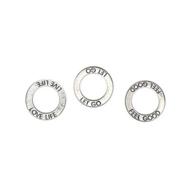 Imagem de Pingentes de metal Blue Moon Reflections, AFF Circle 8, Ant.SLV 6 peças (22 mm)