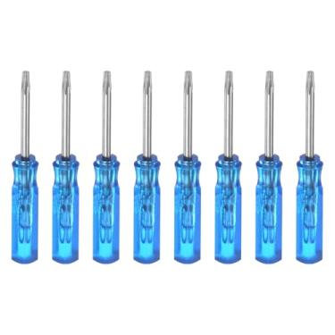 Imagem de HARFINGTON 8 peças de mini chave de fenda Torx T6 cabeça de estrela magnética 45 mm de comprimento para reparo de óculos de relógio, eletrônicos, azul