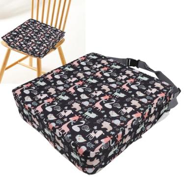 Imagem de Assento Elevatório Infantil para Mesa de Jantar Com Alças de Segurança, Almofada Elevatória Infantil Portátil Fácil de Limpar e Armazenar para Casa e Viagens (Girafa)