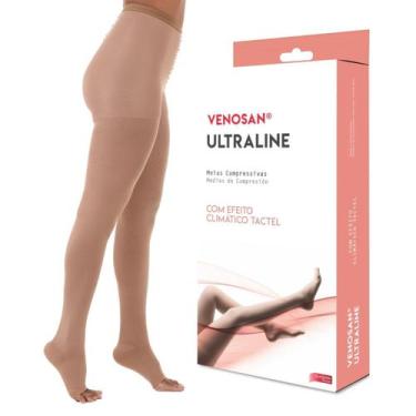 Imagem de Meia Calça Venosan Ultraline 4000 Compressão 20-30 Pé Aberto Bege, P