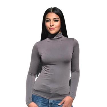 Imagem de Segunda pele básica veste bem o ano todo camisa gola alta linda - COWG