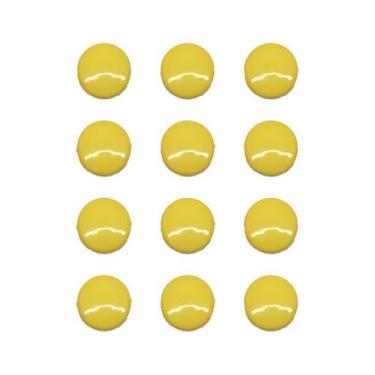Imagem de Imãs Enfeite de Geladeira e Painel Botão Amarelo 12 Unidades - TUDOPRA