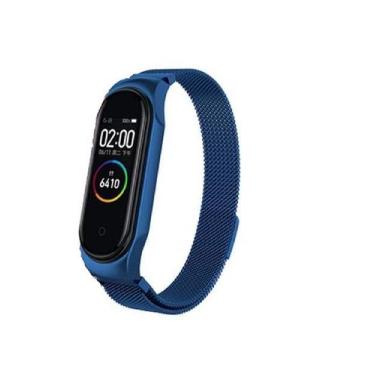 Imagem de Kit 2 Pulseiras NSmart compatíveis com Mi Band 4 / 3 em Aço Inoxidável