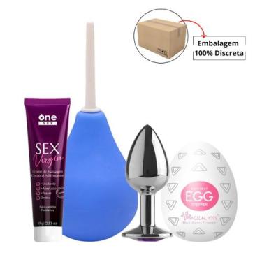 Imagem de Kit Ducha Higienica + Plug Anal Tamanho P + Sex Virgin Gel Adstringent