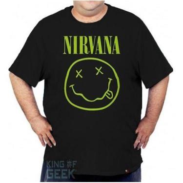 Imagem de Camiseta Plus Size Nirvana Logo Camisa Banda Rock Clássicos - king of 