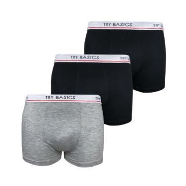 Imagem de Kit 3 Cuecas Boxers Infantil Box Algodão Cotton Conforto - Try Basics,