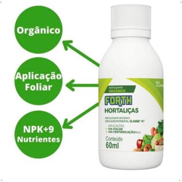 Imagem de Fertilizante Adubo Orgânico Forth Hortaliças Foliar 60ml