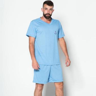 Imagem de Pijama Masculino Liso Curto Short e Camisa Verão - Bella Fiore Modas, 