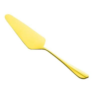 Imagem de Espátula Para Bolo Aço Inox Pá Servir Cortar Torta 24,5cm - Lyor, Dour
