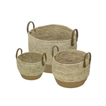 Imagem de Kit de 3 Cestos Goa Fibra Natural - Natural - ordesign