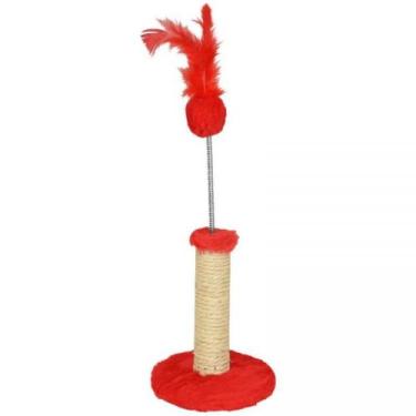 Imagem de Arranhador Poste Para Pets Gatos Redondo Pequeno em Pelúcia 18x18x23 c