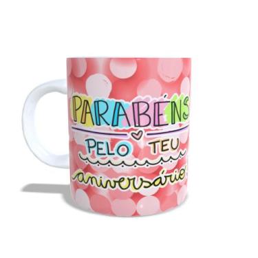 Imagem de Caneca Xícara personalizada aniversário com foto - Parabéns pelo seu a