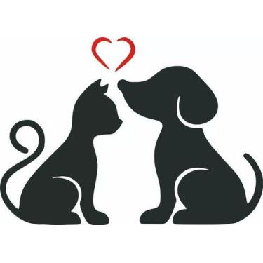 Imagem de Adesivo Amor Gato E Cachorro - SPTS