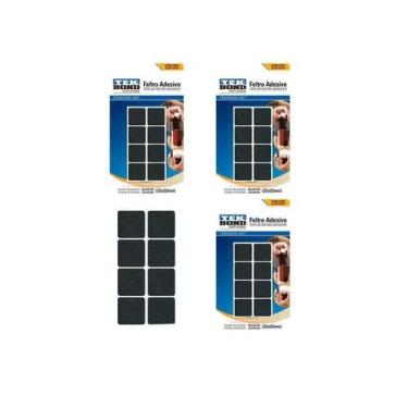 Imagem de Kit 64 Feltro Protetor Adesivo Pé Sofá Cadeira Mesa Tekbond