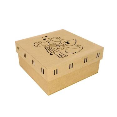 Imagem de Caixa Noivos Traçado Passa Fita 15x15x5,5 Laser Mdf Madeira - ATACADÃO